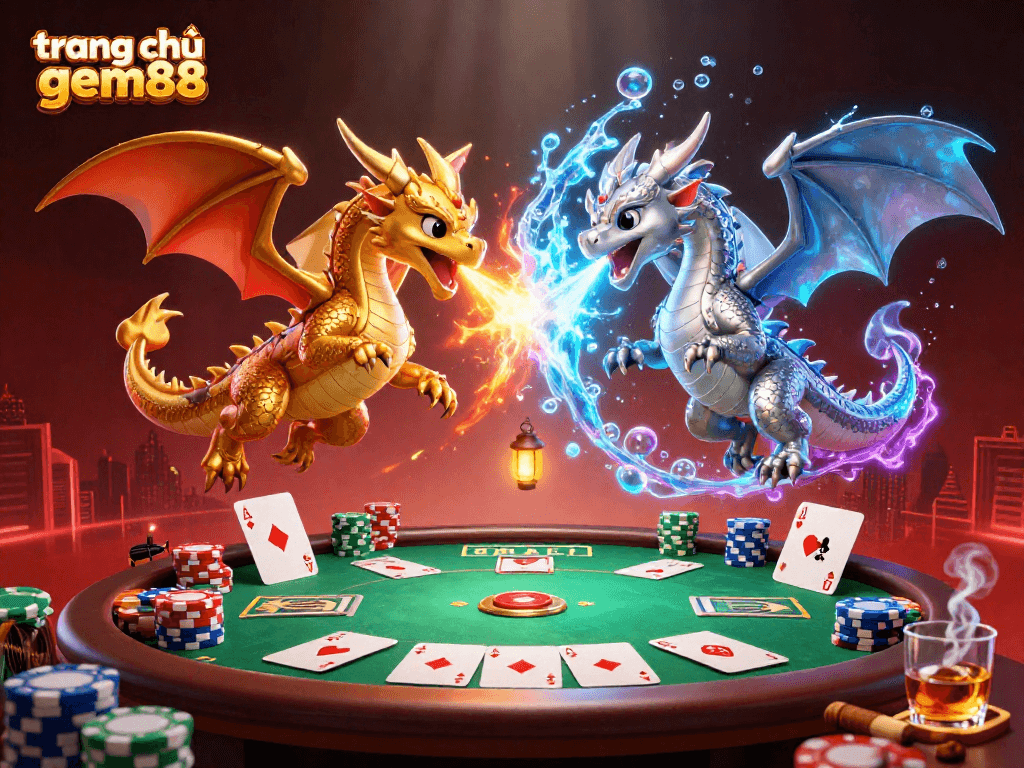 Engage with trang chủ gem88 by playing thrilling poker, featuring dynamic dragons in action.