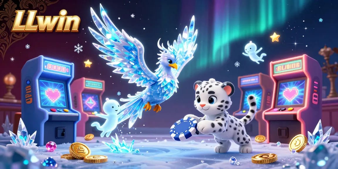 Experience thrilling gaming action at LLwin with 3D characters and casino elements illuminating the scene.