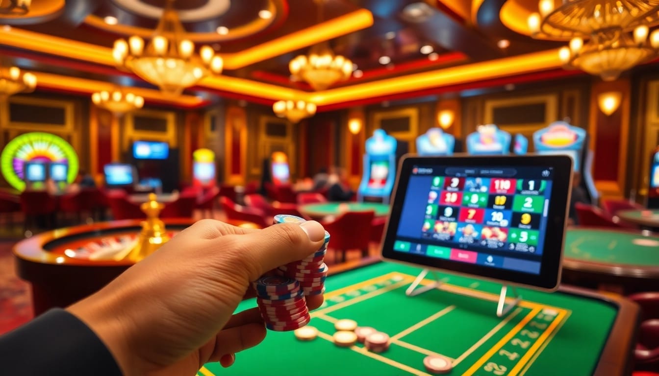 Experience the thrill of gambling at MMOO with a luxurious casino setting filled with excitement.