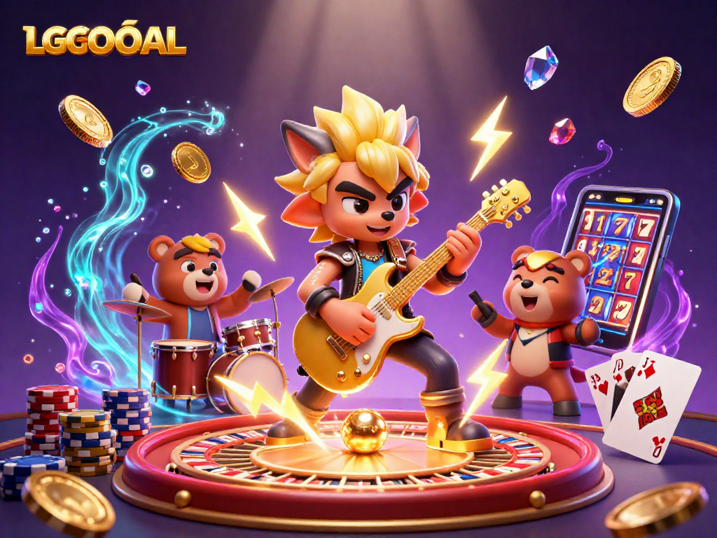 Experience thrilling gameplay with LGOGOAL's dynamic casino scene packed with jewels and lucky symbols.