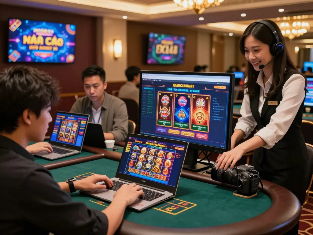 Engaging online gaming experience at Nhà Cái SC88 with diverse players enjoying a modern casino.