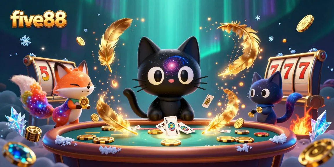 Experience exciting gameplay at five88 with vibrant casino elements and a dynamic 3D scene.