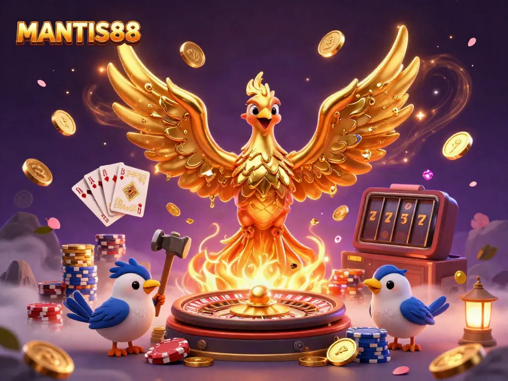 Experience thrilling winnings with MANTIS88's vibrant 3D casino phoenix and dynamic games.
