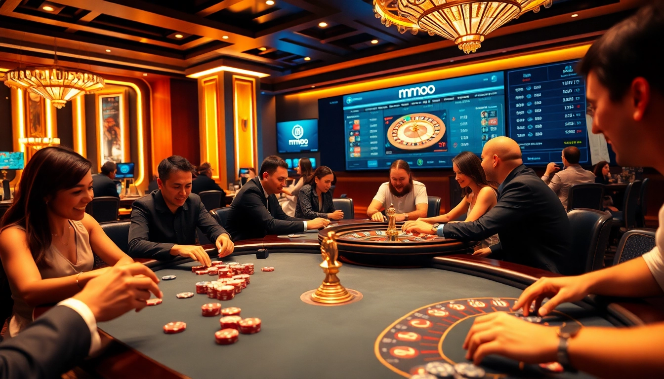 Gamble strategically at the mmoo poker table, surrounded by luxurious casino ambiance and excitement.