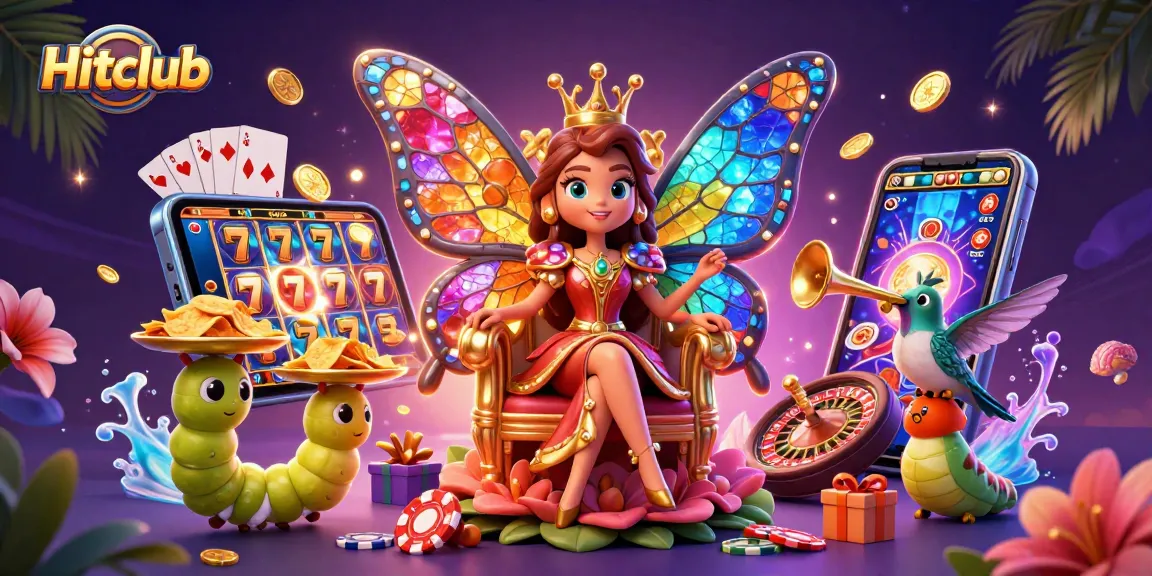 Experience the thrill of Hitclub with vibrant casino elements in an ultra-detailed illustration.