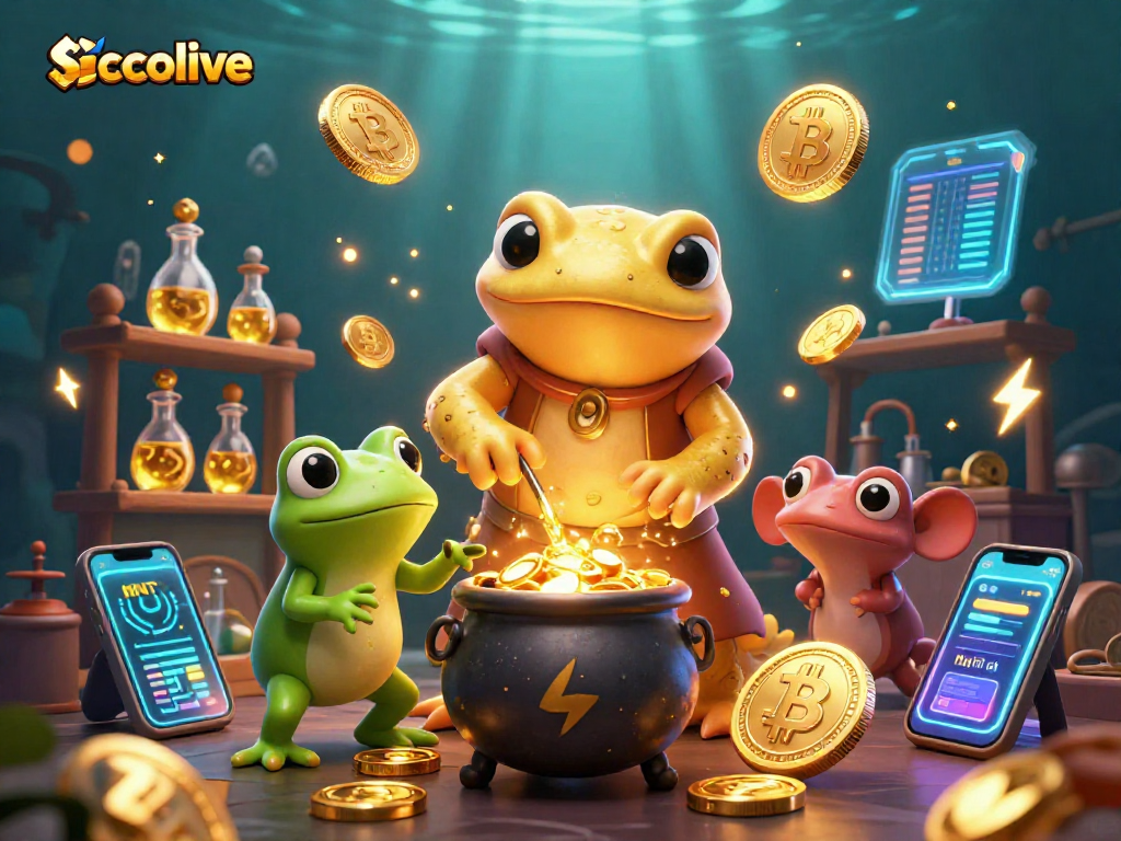 Socolive combines vibrant 3D casino magic as a salamander alchemist and frog apprentice create gold.