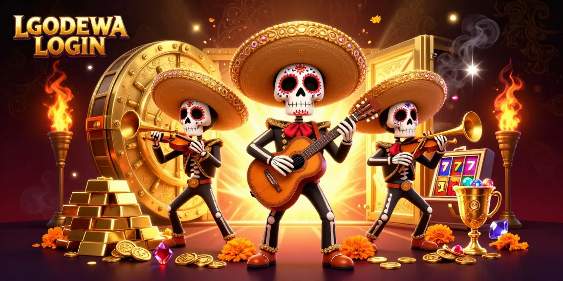 Experience the thrill of LGODEWA LOGIN with vibrant casino elements, including slots and treasures.