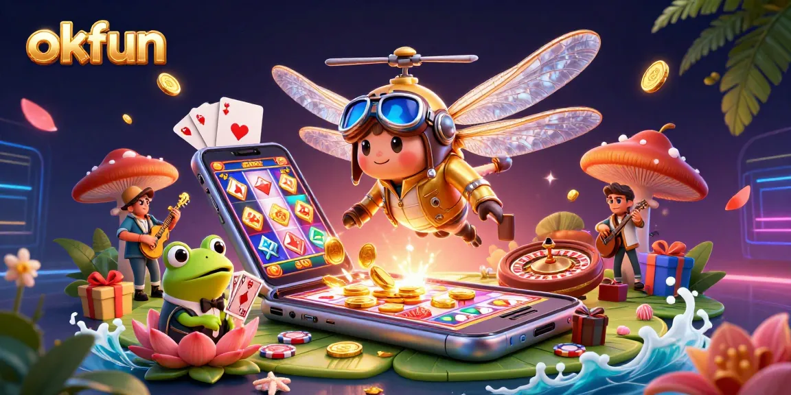 Engage with okfun's dynamic casino experience featuring colorful slot games and lively characters.