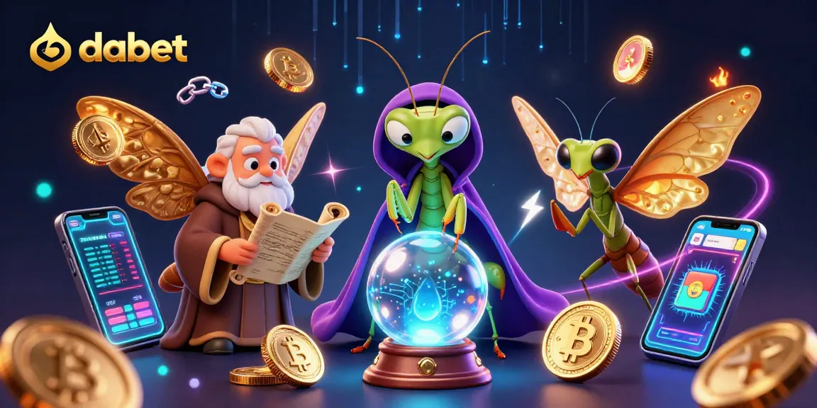 Dabet integrates immersive gambling experiences with crypto elements in a vibrant, dynamic scene.