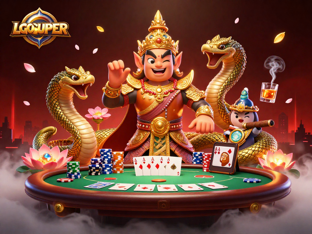 Experience the thrill of LGOSUPER's vibrant casino scene with dynamic poker action.