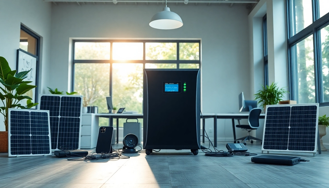 EcoFlow power station enhancing a modern home office environment with sleek accessories.