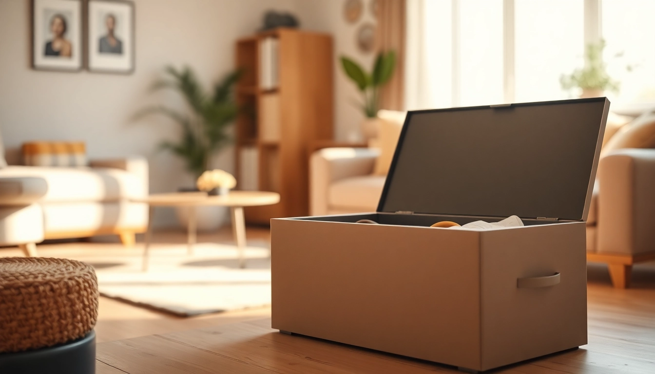 Organized storage box enhancing a stylish home with a minimalist design.