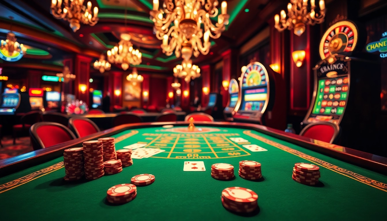 Experience thrilling gameplay at https://bj88daga.dev/ with luxurious casino visuals featuring blackjack, roulette, and vibrant poker action.