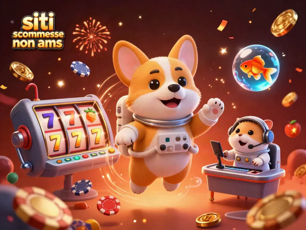 Scopri siti scommesse non aams intergalattici con un corgi astronauta e simboli di slot.
