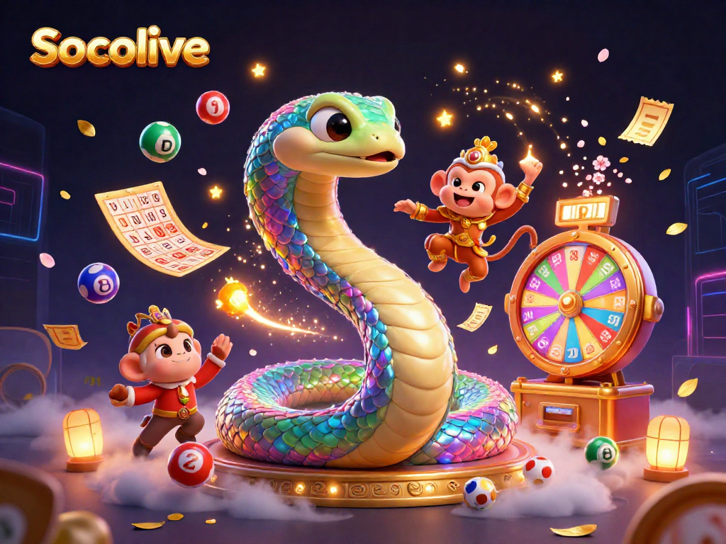 Socolive brings excitement with vibrant colors and lively lottery elements in a dynamic casino setting.