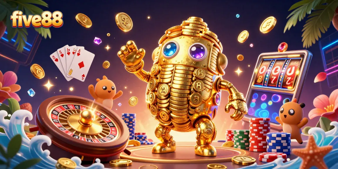 Experience thrilling wins at five88 with vibrant 3D casino scenes showcasing gaming excitement.