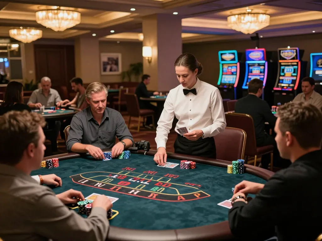 Players engaging in strategic blackjack gameplay at rikvip live casino, showcasing excitement and luxury atmosphere