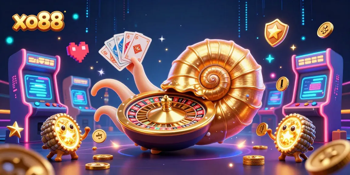 Experience winning at xo88 with this vibrant casino-themed 3D illustration featuring dynamic game elements.