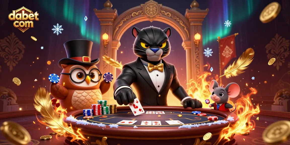 Engage with dabet com to experience thrilling poker action featuring a stylish panther and his companions.