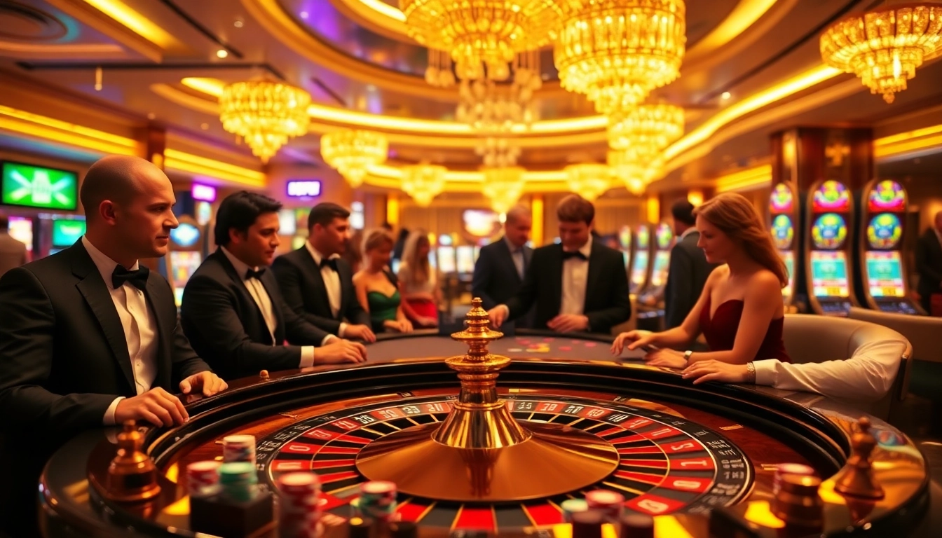 Experience the thrill of gaming at F8BETCOM with vibrant casino tables and slot machines.