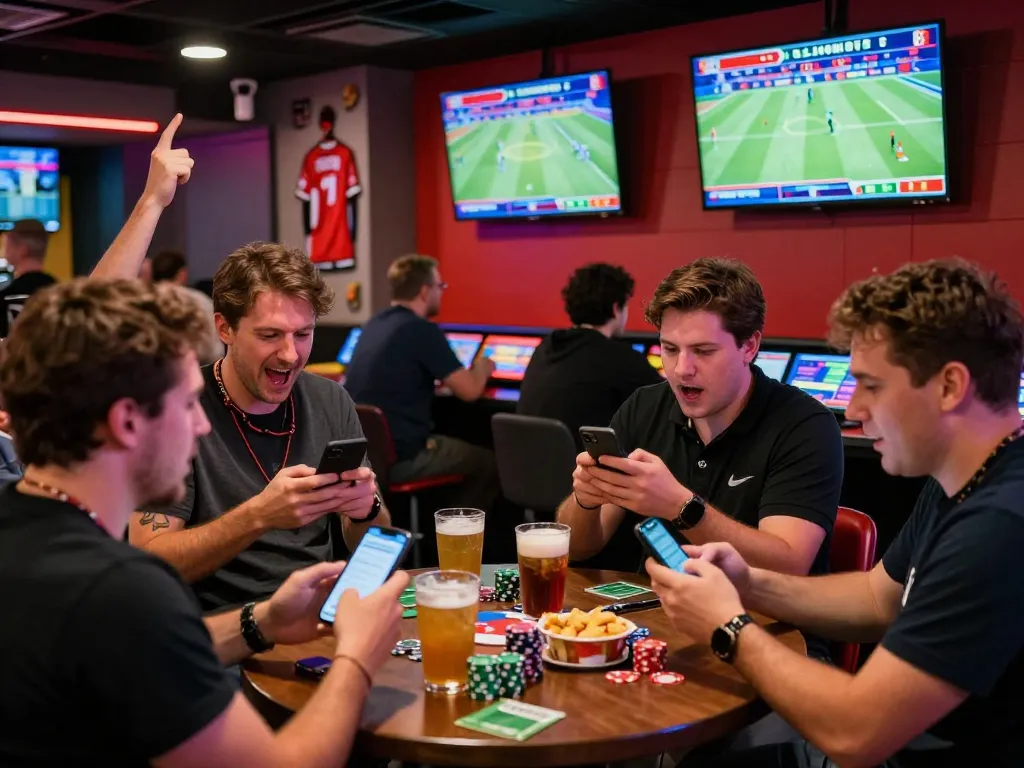 Placement of bets at 789win sports betting lounge, displaying excitement and engagement.