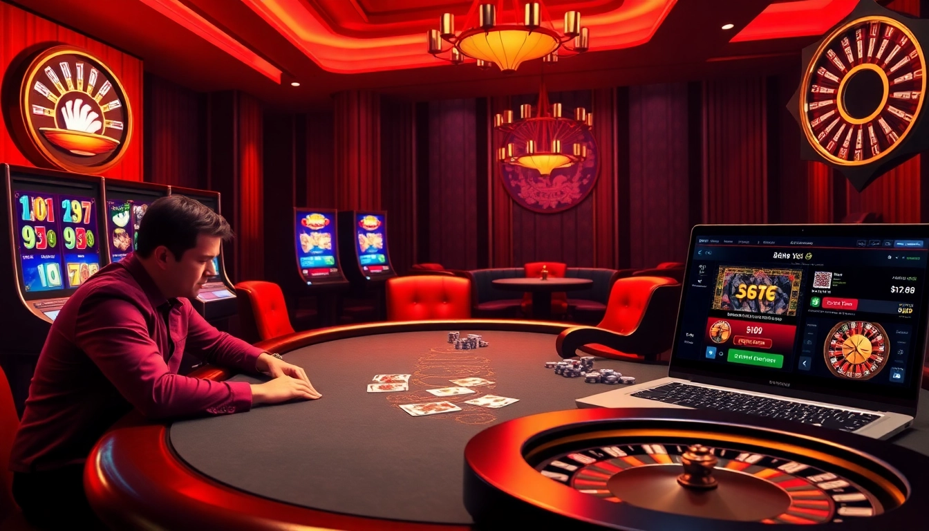 Experience immersive online gambling at 8k8 with sleek casino visuals of poker and slots.
