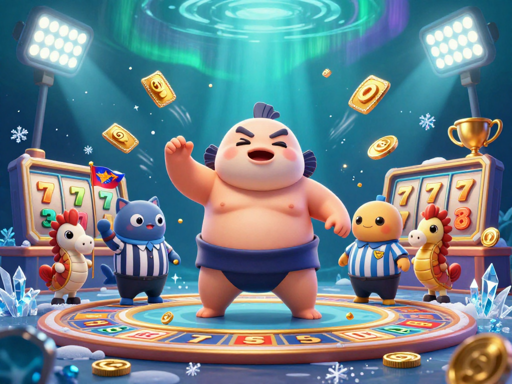 LIGALGO features a vibrant underwater casino scene with a playful fugu, catfish referee, and dynamic slot game elements.
