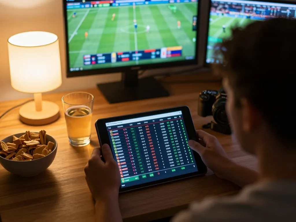 open88 user engaging in sports betting analysis on tablet with live odds displayed