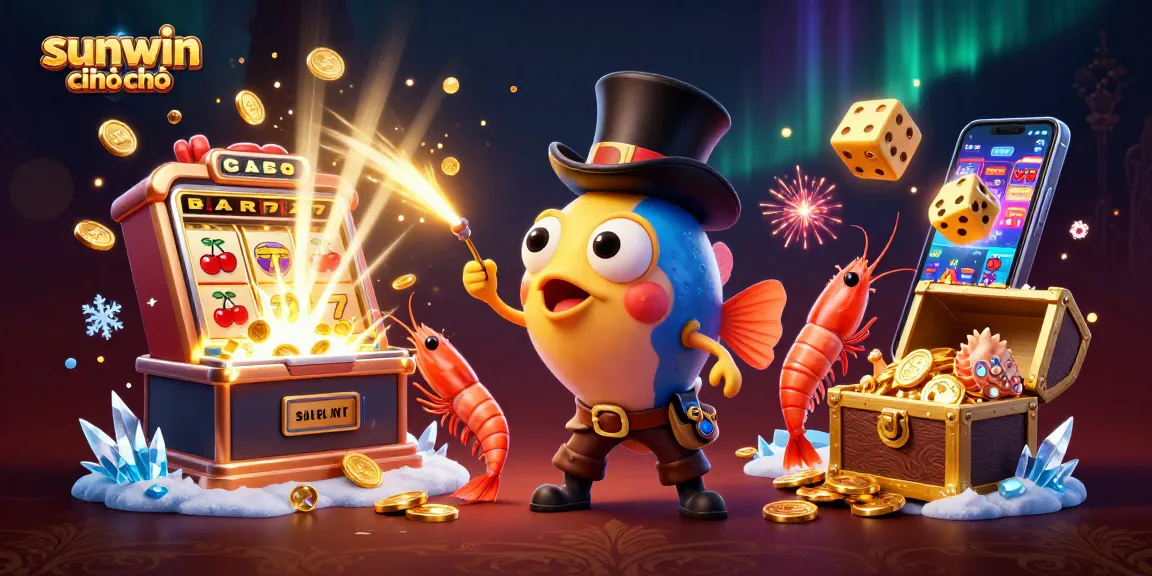 Engage in thrilling games at sunwin chính chủ with a vibrant underwater casino scene featuring exciting characters and jackpot action.