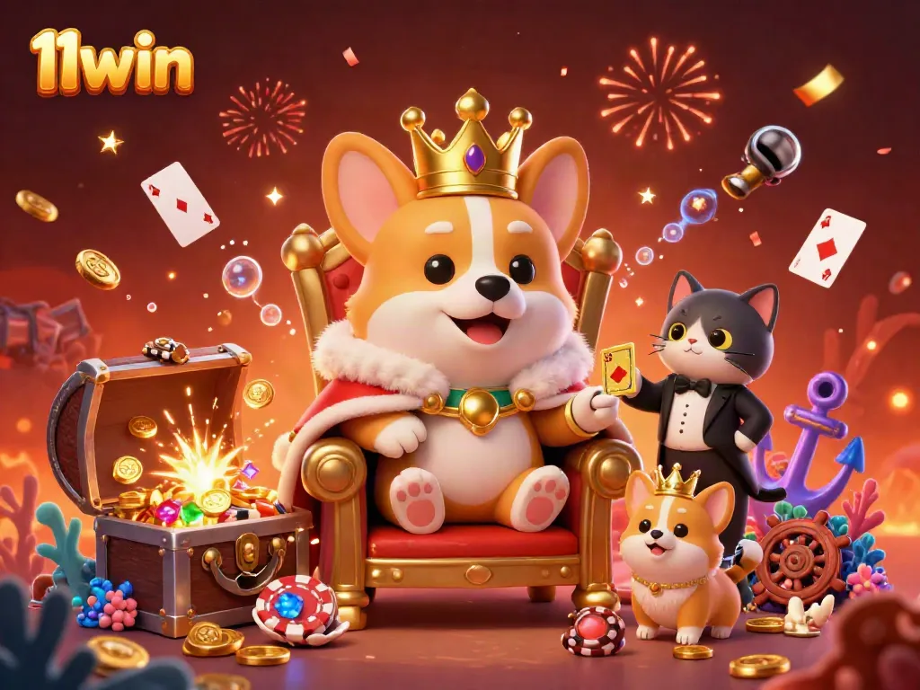 Experience the thrilling world of gaming with 11win, where royal corgis bring excitement to the casino scene.