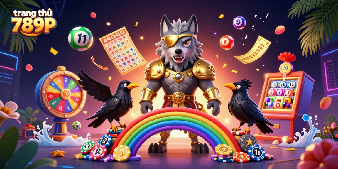 Engage with the vibrant world of "trang chủ 789P" through an energetic casino scene featuring Odin and ravens amidst lottery elements.