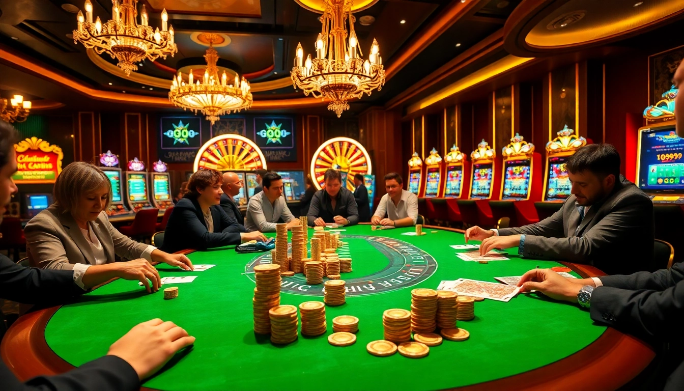 Engage in thrilling poker action at go999 casino with colorful chips and elegant cards.