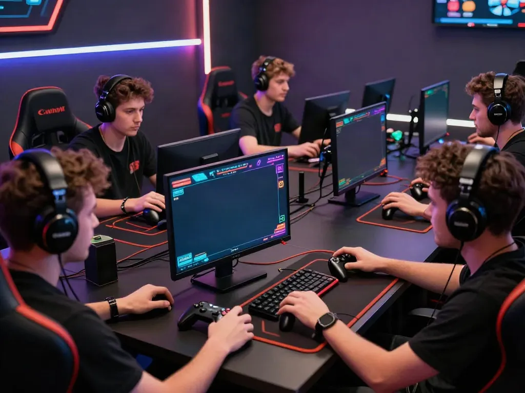 Men enjoying an exciting gaming experience at Manclub, immersed in virtual betting activities.