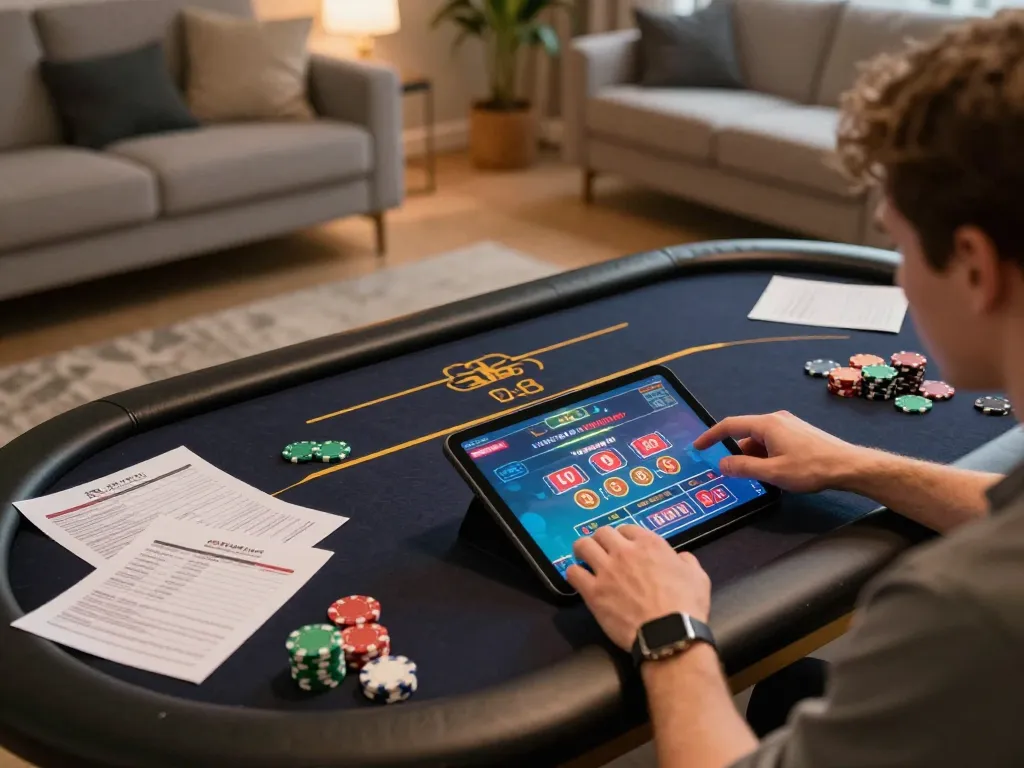 Engaging online gameplay at 789betcom in a cozy home setting with vibrant graphics