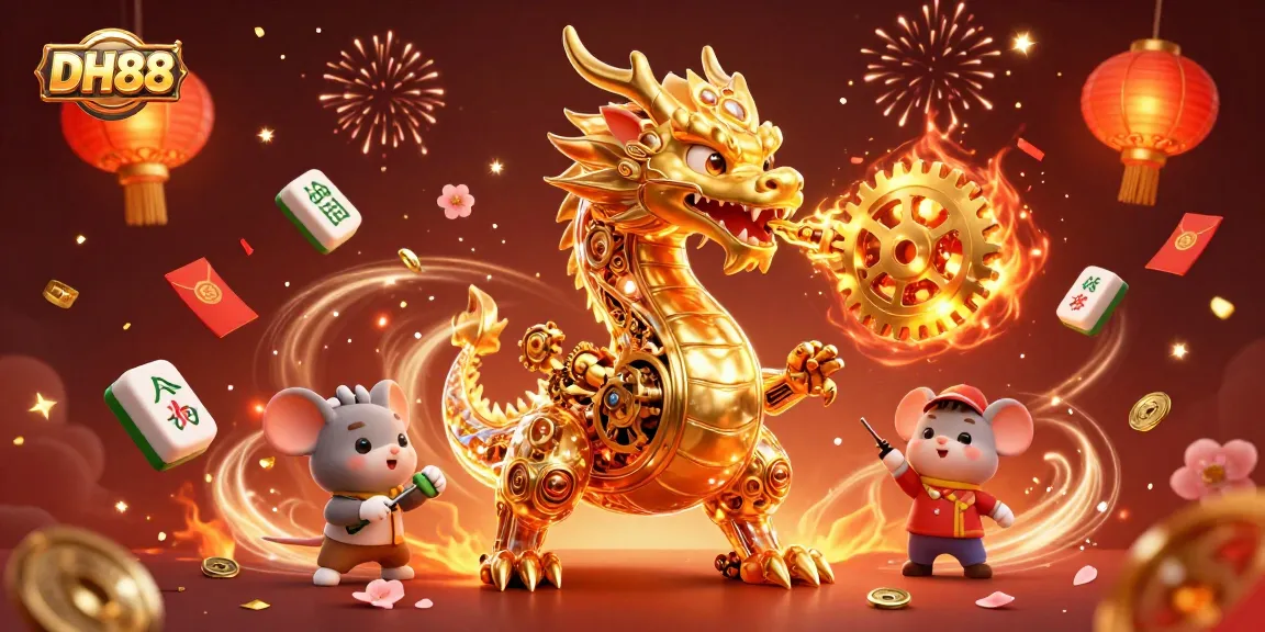 Experience big wins with DH88 in this vibrant 3D casino illustration featuring exciting game elements.