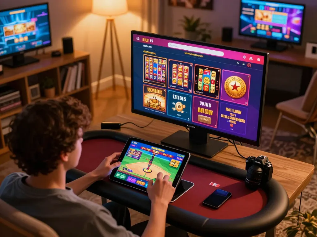 Engaging in lively online gaming at NK88 casino, showcasing vibrant gambling options.