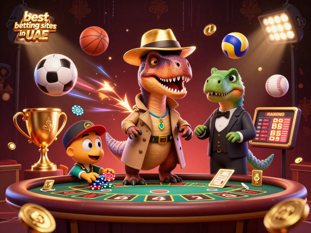 Betting excitement with the best betting sites in UAE featuring cartoon characters in action.