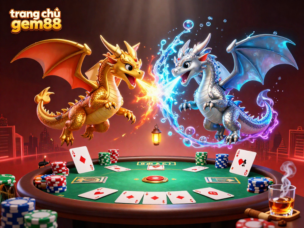 Engage with trang chủ gem88 by playing thrilling poker, featuring dynamic dragons in action.
