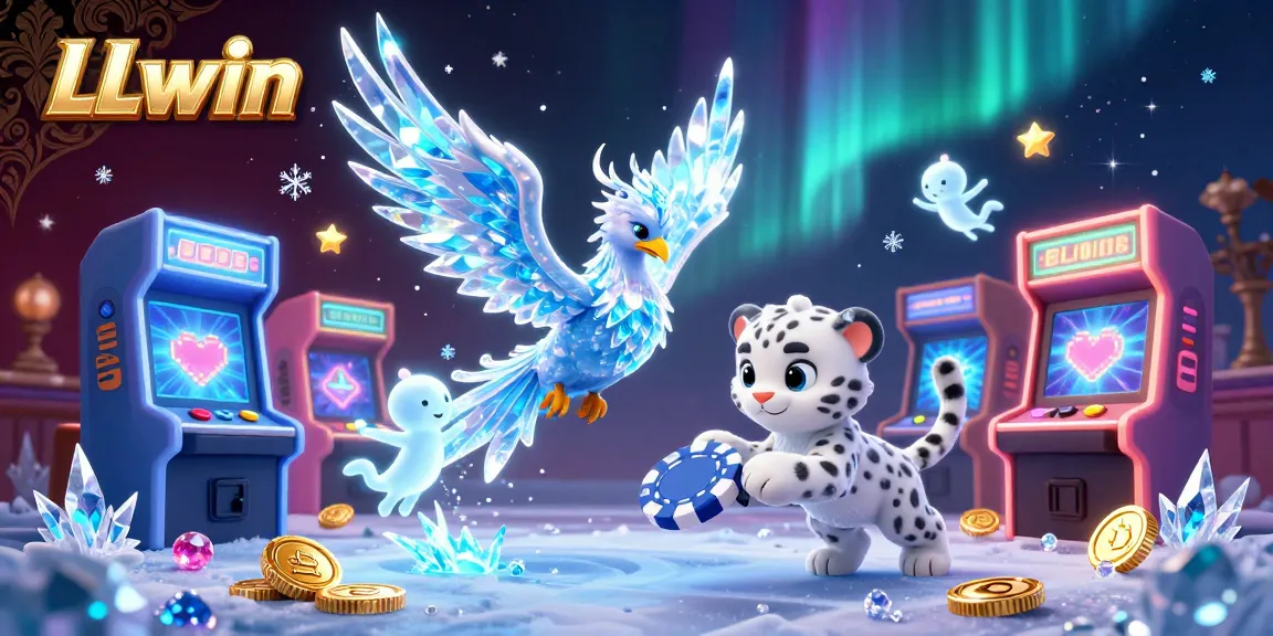 Experience thrilling gaming action at LLwin with 3D characters and casino elements illuminating the scene.