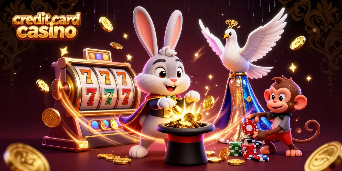 Experience the excitement of a credit card casino with animated characters and vibrant gaming elements.