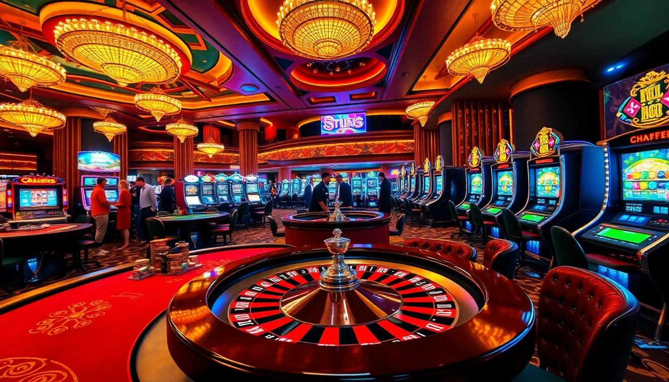 Xoilac offers a thrilling casino experience with energetic tables, excited players, and vibrant slot machines.