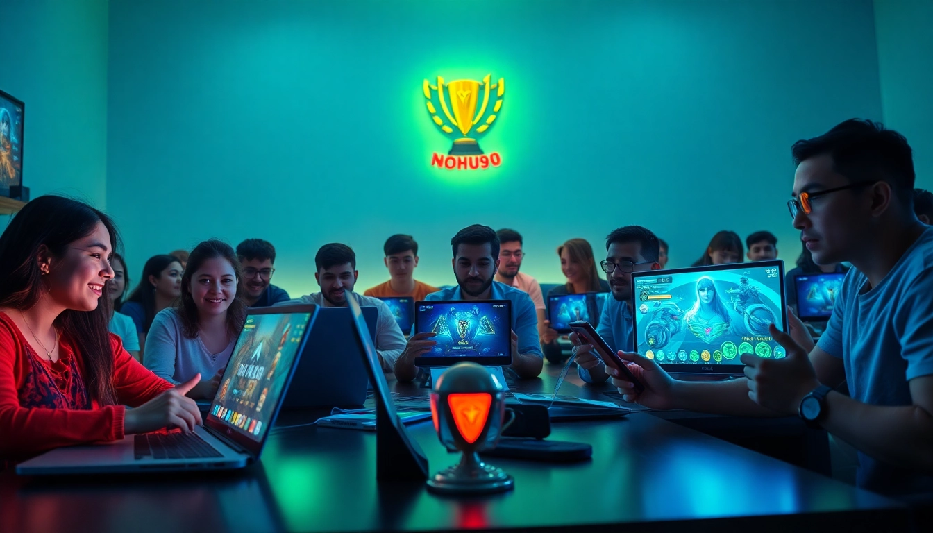 Players enjoying various games on the NOHU90 platform in an engaging online gaming environment.