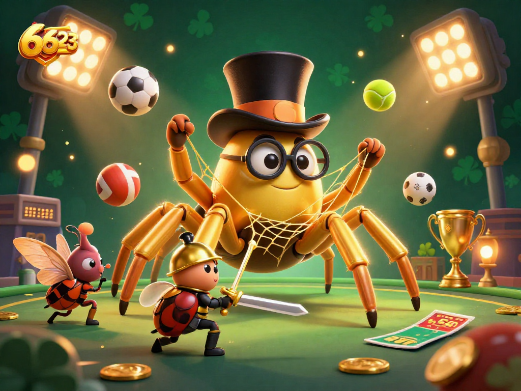 Join the excitement at 6623, where a brave beetle knight battles for casino rewards in a vibrant scene.