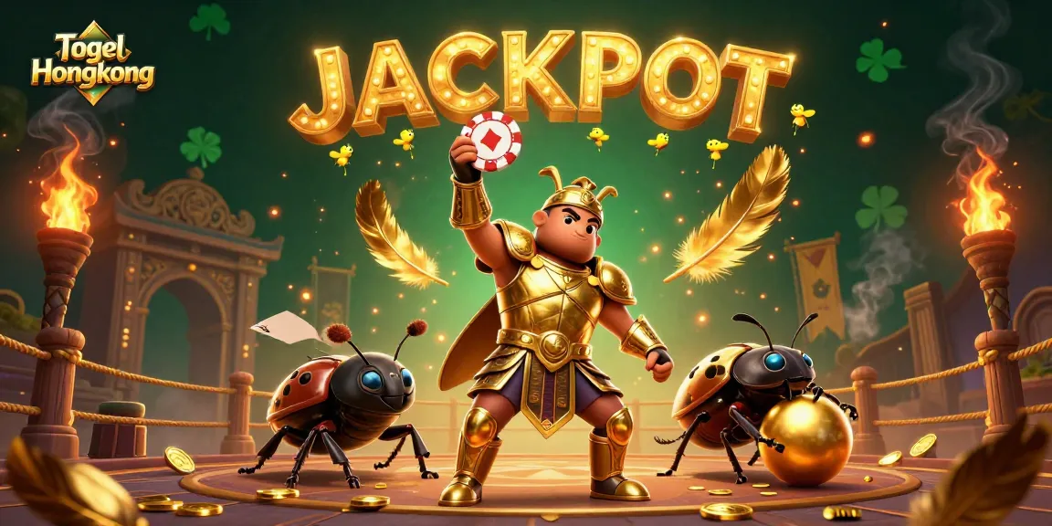 Engage in Togel Hongkong games with vibrant characters celebrating a jackpot triumph in a dynamic scene.