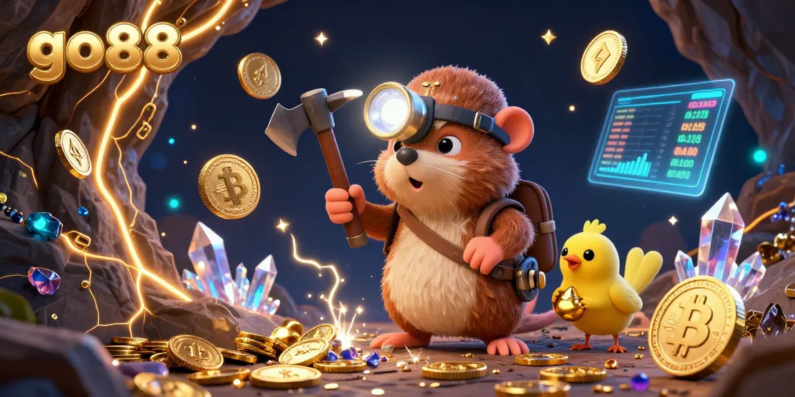 Explore captivating gaming experiences at go88 with the vibrant treasure hunter scene and crypto elements.