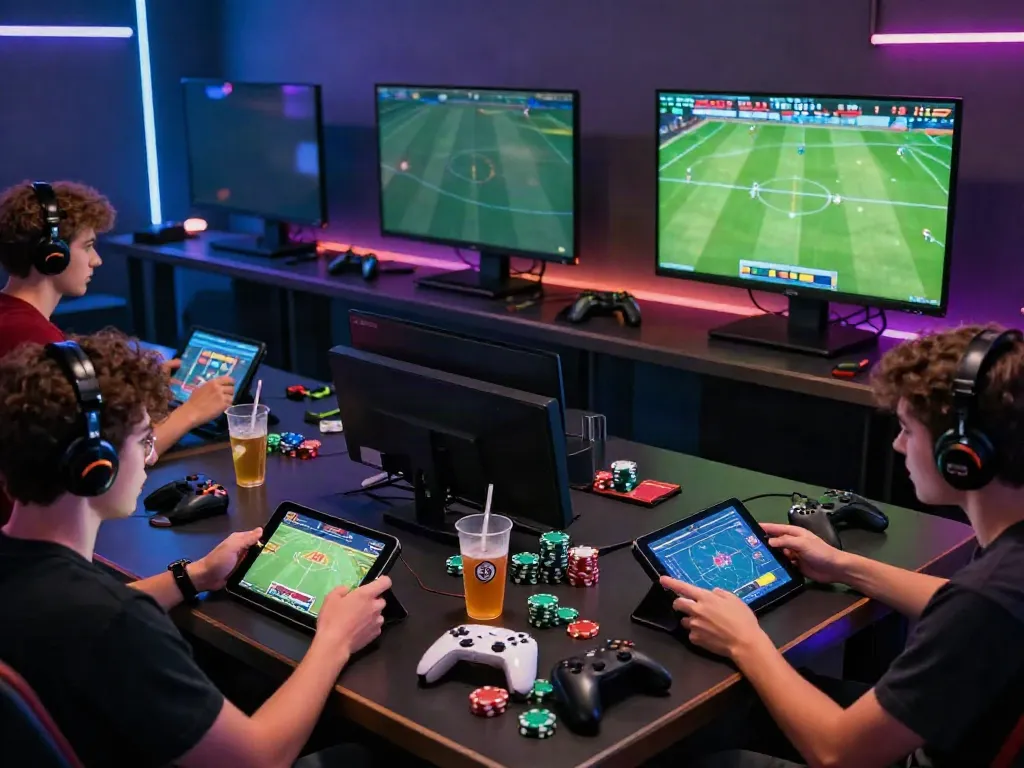 FABET gaming experience showcasing players enjoying sports betting and casino games.