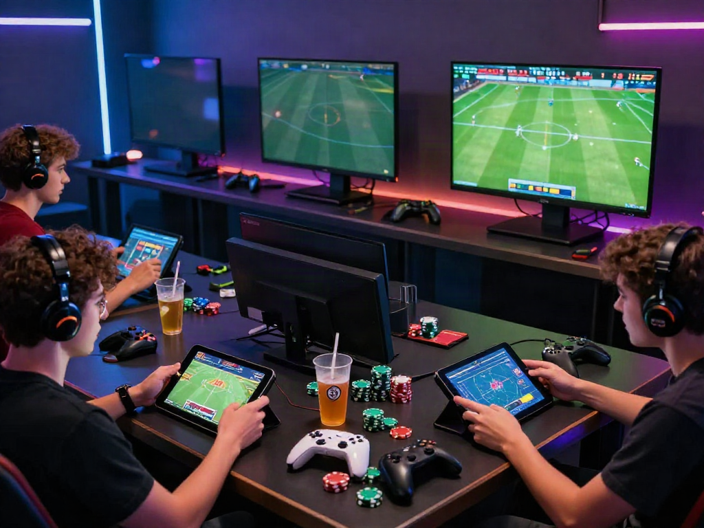 FABET gaming experience showcasing players enjoying sports betting and casino games.