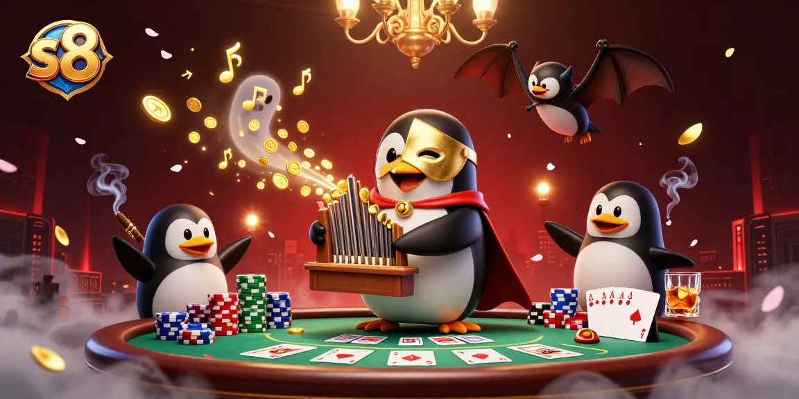 Join the thrilling action at S8, where the phantom opera penguin brings casino excitement to life.