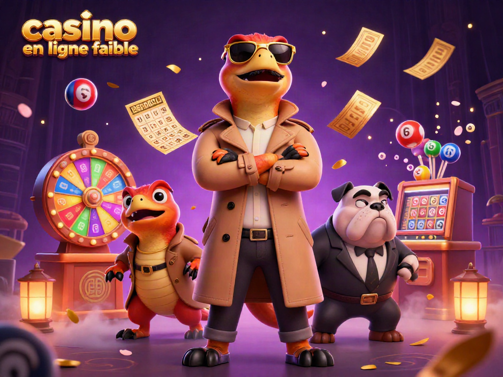 Jouez au casino en ligne fiable avec une illustration humoristique de raptors déguisés.