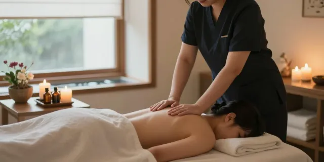Therapeutic 동대문출장안마 session showcasing soothing massage therapy in a serene spa environment.